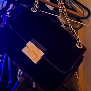 Merlot Michael Kors velvet purse.